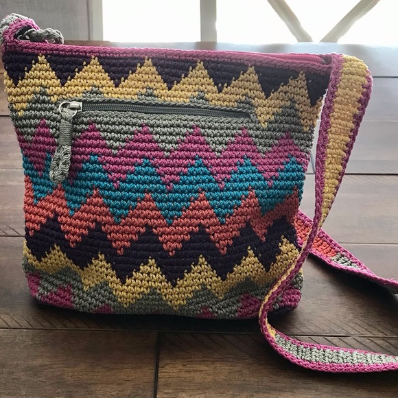 The Sak Brand Chevron Crossbody Bag, Purse - Picture 2 of 5